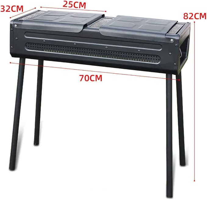 Iron Pre-Seasoned Cast Iron Hibachi Grill, Portable Charcoal Grill for Outdoor Camping, BBQ Cooking Surface 13", bset Gift