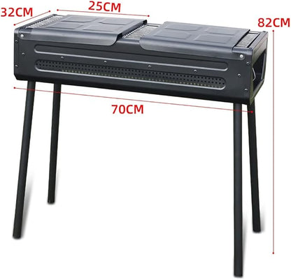 Iron Pre-Seasoned Cast Iron Hibachi Grill, Portable Charcoal Grill for Outdoor Camping, BBQ Cooking Surface 13", bset Gift