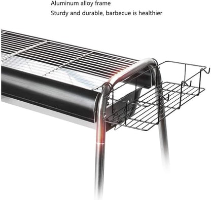 Outdoor Picnic Portable BBQ Grill Large Charcoal Grill Folding Barbecue Grill Stainless Steel Camping Grill for Outdoor Picnic Outdoor Grill(Red)