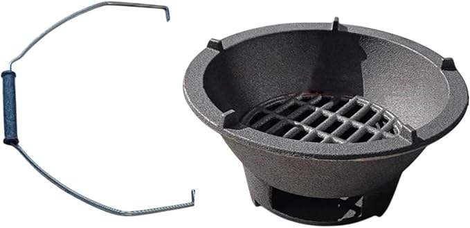 Portable Charcoal Grill, BBQ Grill, Mini Japanese Cast Iron Tabletop Furnace for Party Camping Patio Outdoor Backpacking, 20cm