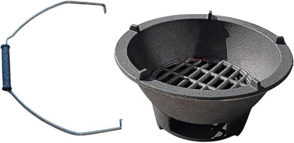 Portable Charcoal Grill, BBQ Grill, Mini Japanese Cast Iron Tabletop Furnace for Party Camping Patio Outdoor Backpacking, 20cm