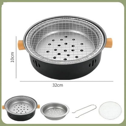 Portable Charcoal BBQ Grill, Mini Barbecue Stove For Outdoor Camping, Beach, Picnic, And Backyard Use(Black)