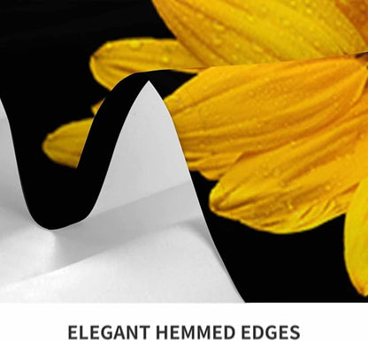 TKS MITLAN Sunflower Tablecloth 60x84 Inch Rectangular Petal Bloom Plant Yellow Flower Dark Elegant Botanical Oblong Table Cloth Kitchen Table Decorations for Home Dinner Party