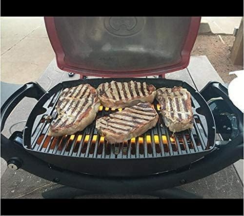 SafBbcue 7583 Cast Iron Cooking Grates 41862 Grill Burner for Weber Q200 Q220 Q2000 Q2200 396000 396001 566002 53060001 Grills, 21.5" Grill Grids Grates 20.5" Burner Tube Kit for Weber 7645 60041
