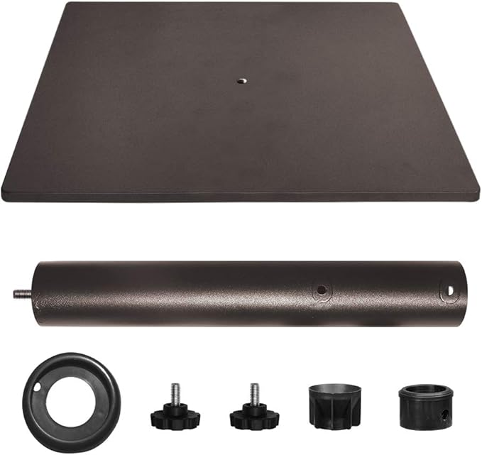 EliteShade USA Up to 160 lbs Heavy Duty Square Umbrella Base, Steel Plate Patio Umbrella Stand Holder for Outdoor Market Garden or Patio Table, Bonus 18.5" Weight Sandbag (Sand Not Included), Bronze