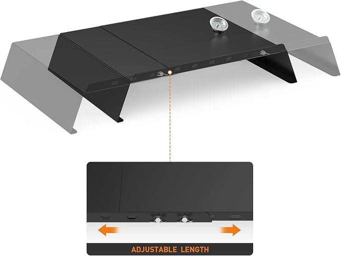 Skyflame Universal Metal Pizza Oven Kit | 20-30 inch Adjustable Width, Grill Top Pizza Oven Box, For Most Gas Grills, Pellet Grill Conversion Kit