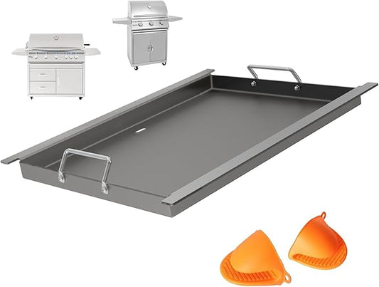 Full Size Griddle Insert for Blaze Grill 4/5 Burner Gas Grill, Flat Top Griddle Plate Replacement for BLZ-4LTE BLZ-5 Summerset Sizzler 32" & 40", RCS RJC32A, 29''L x 17.9''W No Coating-Carbon Steel