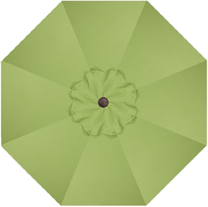 Treasure Garden Deluxe Crank-Tilt 9-FT Octagon Market Umbrella - Outdoor Patio, Deck, Pool, Backyard Stand Alone Umbrella - Heavy Duty w/Bronze Frame & Obravia Fabric (Kiwi)