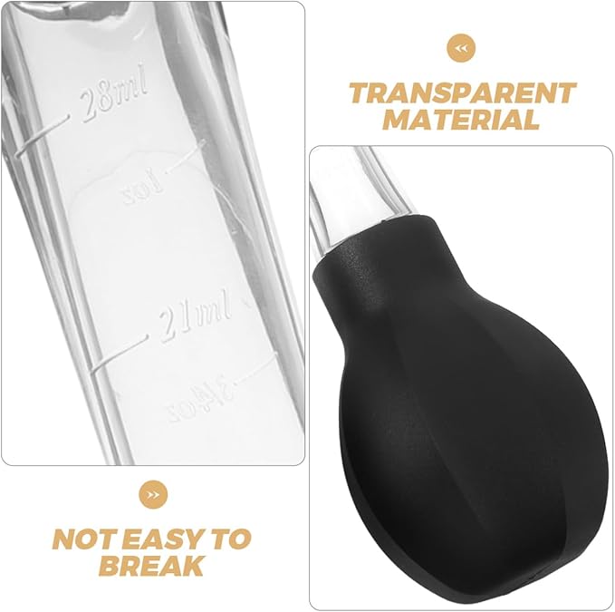 PRETYZOOM Turkey Baster 11.53In Rubber Bulb & Cleaning Brush – Leakproof Liquid Transfer for Roasting, BBQ Basting & Baking, Compact for Kitchen & Outdoor Grill