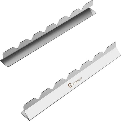 Kabob Skewers Stainless Steel Long BBQ Barbecue Skewers, Flat Metal Kebob | BBQ Sticks Wide Reusable Grilling Skewers for Meat Chicken,Set of 9 Including 2 barbeecue rack with Storage Bag