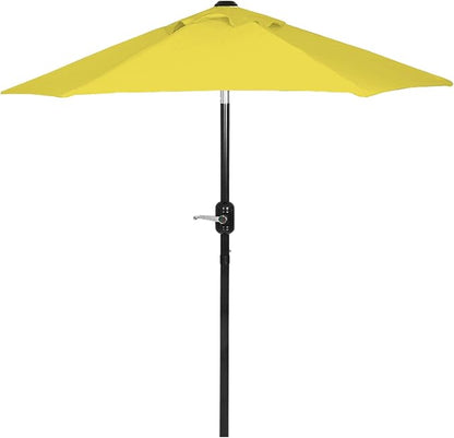 6 Ft Boho Outdoor Patio Umbrella, 6 Foot Patio Table Umbrella, Easy Open/Close Crank and Push Button Tilt Adjustment - Yellow