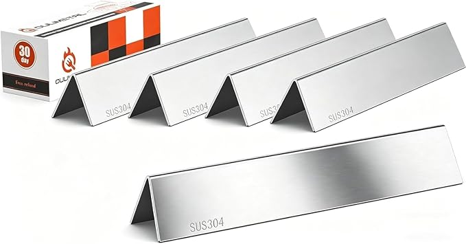 QuliMetal SUS304 17.5" Flavorizer Bars for Weber Genesis 300 Series Grills with Front Control, Grill Parts for Weber Genesis E310 E320 E330 S310 S320 S330, Heat Plate Replacement 7620 7621, 5 Pack