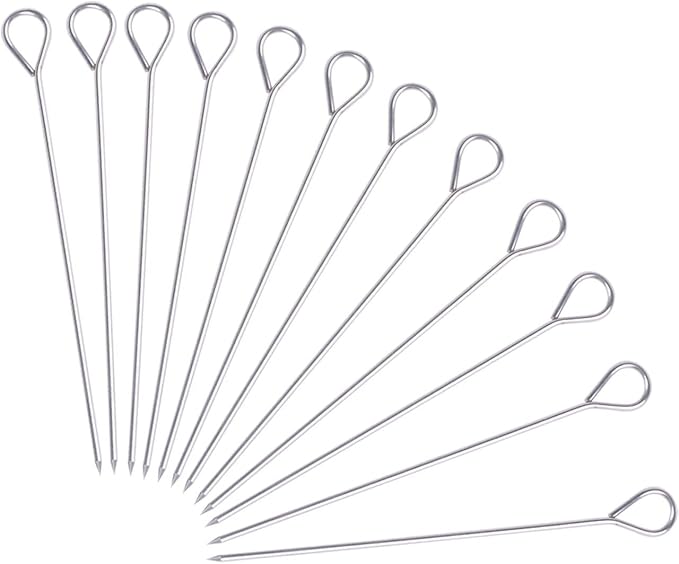 Turkey Lacers for Trussing Turkey,6 inches Stainless Steel metal skewers,Set of 12