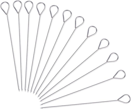 Turkey Lacers for Trussing Turkey,6 inches Stainless Steel metal skewers,Set of 12