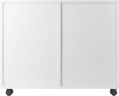 Winsome Halifax Tall Mobile Storage Cabinet, White, 2 Door 4 Drawer | Stylish & Functional Home Storage Cabinet for Filing, Kitchen Organization, Moveable Furniture for Office, Apartments