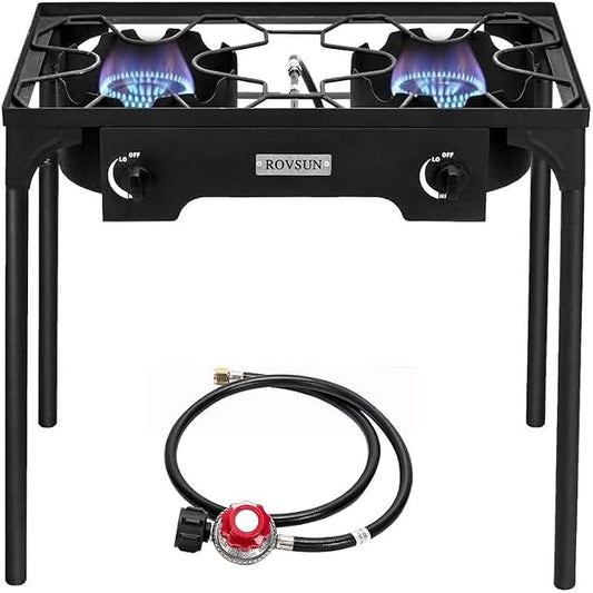 ROVSUN 2/3 Burner Outdoor Propane Gas Stove High Pressure Stand Cooker for Backyard Cooking Camping Home Brewing Canning Turkey Frying