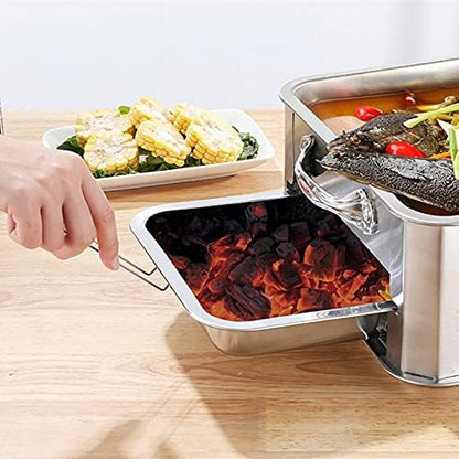 Stainless Steel Grilled Fish Pan BBQ Grill Roaster Home Stove Charcoal