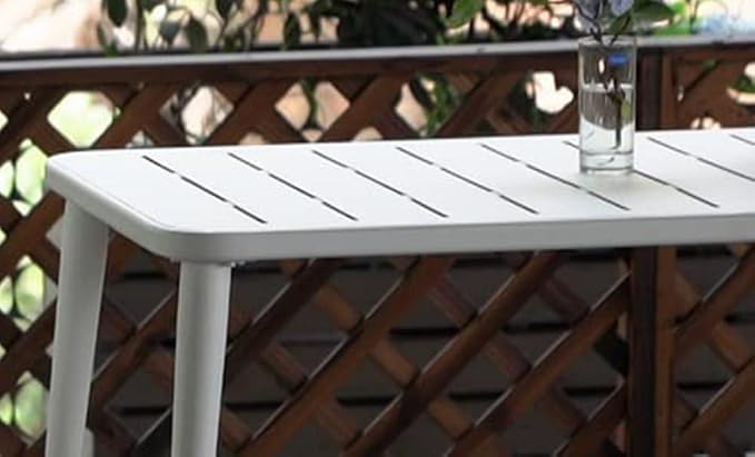 Industrial Square Patio Table Modern Kitchen Dining Table Metal Bar Bistro Table for Small Space Coffee Desk 27.5 * 27.5 * 30inch(L*W*H)
