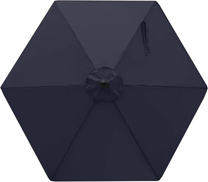 MASTERCANOPY Patio Umbrella 7.5 ft Replacement Canopy for 6 Ribs-Navy Blue Canopy Only