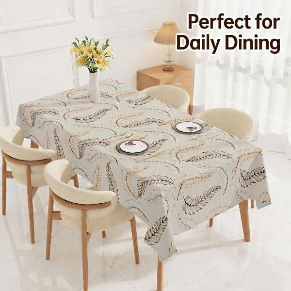 Vinyl Spring Table Cloth Rectangle, Heavy Duty Table Cover Oil Proof & Waterproof Non-Slip, Heat Resistant Tablecloth for Outdoor Indoor, Easy Clean Wipeable Table Protector for Kitchen 55" X 78"