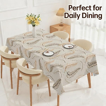 Vinyl Spring Table Cloth Rectangle, Heavy Duty Table Cover Oil Proof & Waterproof Non-Slip, Heat Resistant Tablecloth for Outdoor Indoor, Easy Clean Wipeable Table Protector for Kitchen 55" X 78"