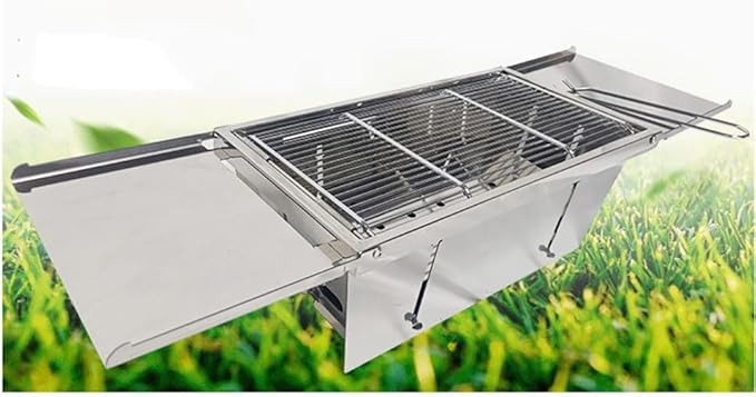 Portable Charcoal Grill for Camping BBQ Grills, Outdoor Barbecue Grill with Folding Stainless Steel Rack, Compact Camping Grill for Backyard & Travel, 67x20x14.8cm,67 * 20 * 14.8Cm-D