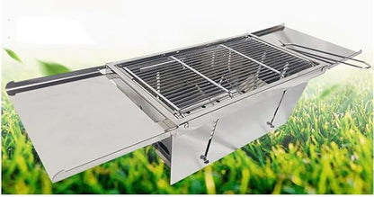 Portable Charcoal Grill for Camping BBQ Grills, Outdoor Barbecue Grill with Folding Stainless Steel Rack, Compact Camping Grill for Backyard & Travel, 67x20x14.8cm,67 * 20 * 14.8Cm-D