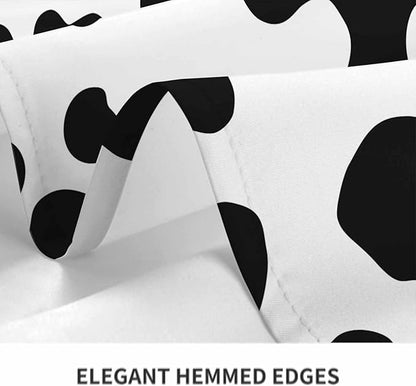 TKS MITLAN Black White Milk Cow Spots Tablecloth 60x84 Inch Rectangular Animal Skin Texture Oblong Table Cloth Kitchen Table Decorations for Home Dinner Party