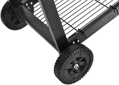 Barrel Grill, Heavy-Duty Steel Traditional Barbecue Smoker with 2 Cooking Grids Outdoor Portable Charcoal Grill Smoker for Pizza, Vegetables, Meats, Bread (Style G)