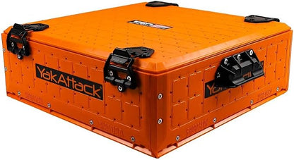 YakAttack ShortStak Solo Storage Box - Size & Color Options | Standalone Low-Profile Crate with Lid, Hinges & Latches | GridLoc Mounting Panels | Slider Feet for Under-Seat Use | Made in USA