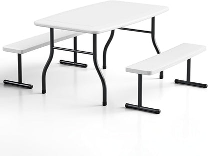 Kids Picnic Table with Benches, 38" Outdoor Toddler Table Set for 4 Children, Heavy Duty HDPE Play Table, 300LBS Capacity, Kids patio table and Chairs for Backyard, Park, Garden, Crafting and Indoor