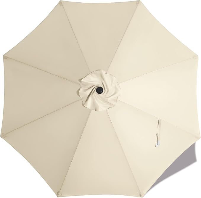 MASTERCANOPY Patio Umbrella 10ft Replacement Canopy for 8 Ribs-Creamy White Canopy Only