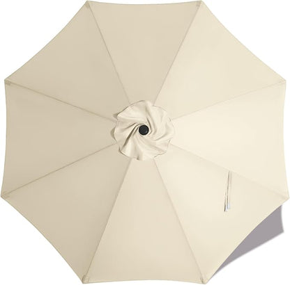 MASTERCANOPY Patio Umbrella 10ft Replacement Canopy for 8 Ribs-Creamy White Canopy Only