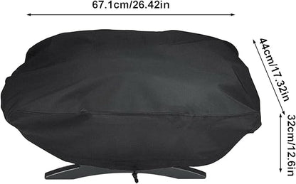 Ragyzity Waterproof Portable Grill Cover for Weber Q 7110/100/1000 Series, Outdoor Grill Cover UV Resistant Barbeque Grill Cover, Portable Heavy Duty Gas Grill Cover BBQ Cover with Drawstring