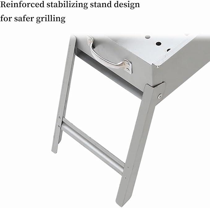 Portable Charcoal Small Grill, Portable BBQ Charcoal Grill for Fun, Small Capacitor Plug and Play ARITONI (Color: /Gray, Size: 50cm) (/Gray 60cm)
