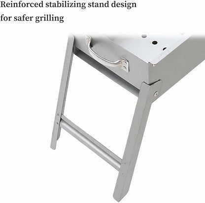 Portable Charcoal Small Grill, Portable BBQ Charcoal Grill for Fun, Small Capacitor Plug and Play ARITONI (Color: /Gray, Size: 50cm) (/Gray 60cm)