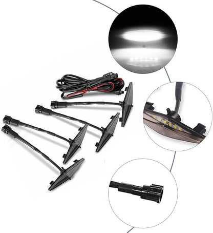 Smoked LED Grille Light Kit, LED Light with Wire, Compatible with Toyota 4Runner TRD Pro Grille 2014-2019, 1 Set (White Light)