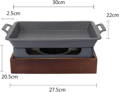BBQ Barbeque Barbecue Grill,BBQ,Rectangular Charcoal Alcohol Fish Grill,Evenly Heated,Indoor and Outdoor Barbecue Grill,30cm (Size : 42cm29cm)