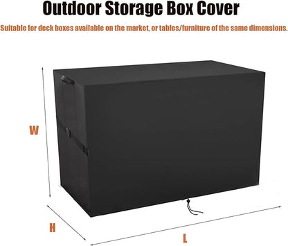 Outdoor Storage Box Cover-54.25"L x 26.5"W x 24.21"H | Waterproof Outside Patio Storage Bench Deck Boxes Covers Resin Storage Bin Cover