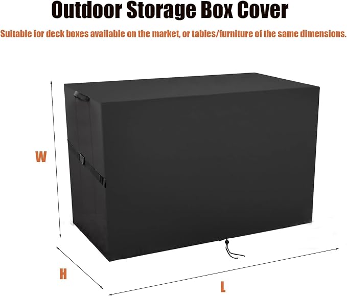 Outdoor Storage Box Cover，Waterproof Resin Storage Bin Cover Deck Box Covers-55.3"L x 26"W x 23.4"H