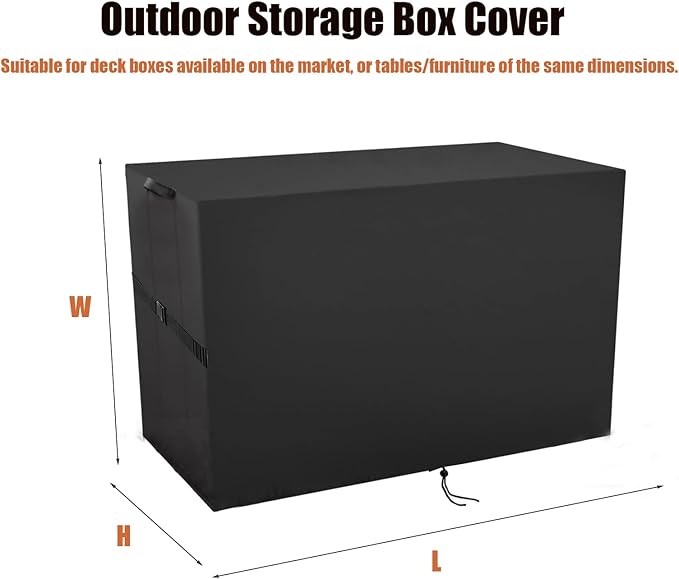 Outdoor Storage Box Cover，Waterproof Resin Storage Bin Cover Deck Box Covers-45.2"L x 18.3"W x 22.7"H
