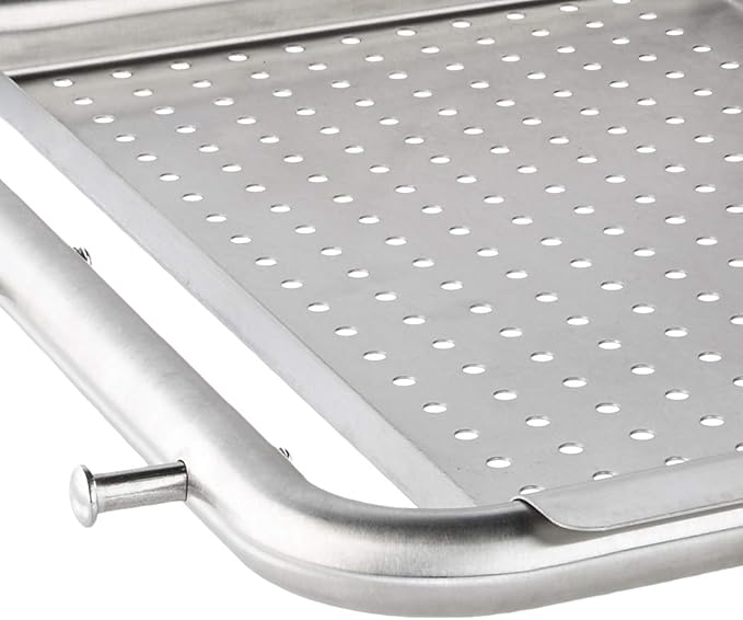 Pit Boss Deluxe Stainless Steel Grill Side Shelf – Removable Prep Tray with Tool Hooks – 19.02" L x 14.81" W x 2.76" H