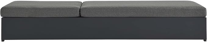 Modway Tahoe Aluminum Outdoor Chaise Lounge in Gray Charcoal with Weather-Resistant Cushions, Perfect Patio Sunbed or Recliner Chair for Pool Furniture