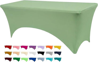 BDDC 6ft Stretch Spandex Fitted Table Cloth for 6 Foot Tables | GRS-Certified Eco-Friendly Fabric, Elastic Fit Rectangle Tablecloth, Washable, Wrinkle-Free, For Events & Parties