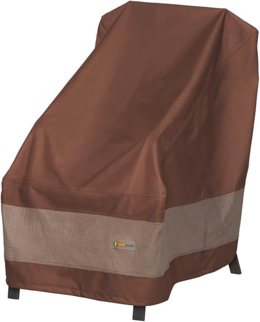 DUCKCOVERS Ultimate Waterproof 26 Inch High Back Patio Chair Cover, Stackable Chair Covers