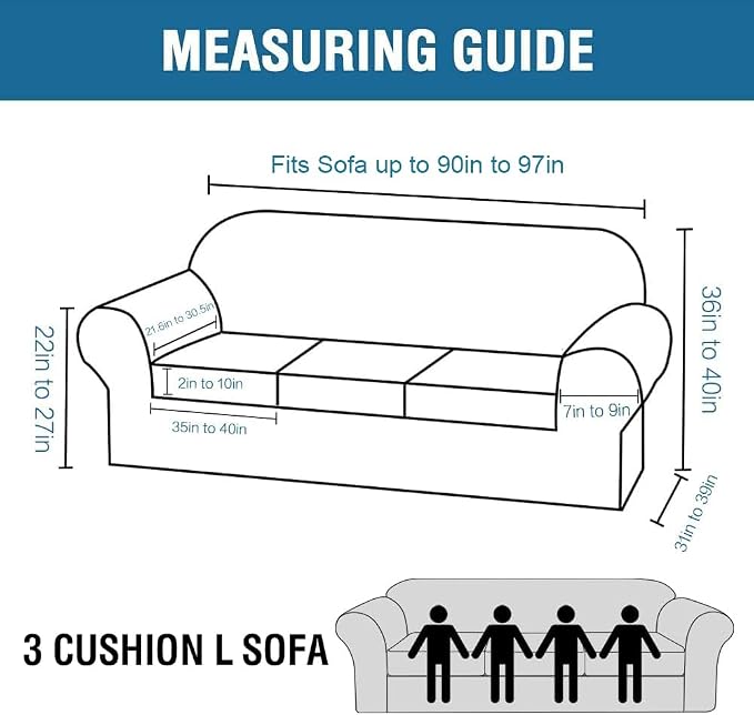 H.VERSAILTEX High Stretch Sofa Slipcover 4 Piece Cover Velvet Furniture Protector Form Fit Thick Velvet Extra Large Sofa Cover for 3 Cushion Couch Width Up to 97 Inch (Large Sofa, Caramel Cafe)