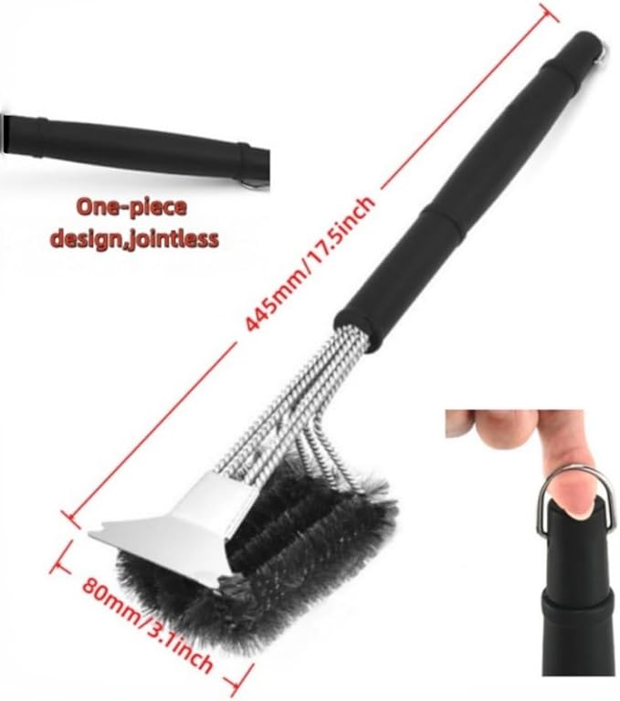 Grill Brush and Scraper,Stainless Steel Food-Grade Brush Head,Outdoor Grill Cleaning Brush Safe BBQ Grill Accessories Cleaner forGas/Charcoal Grilling Grates, Wizard Tool (3.1inch)