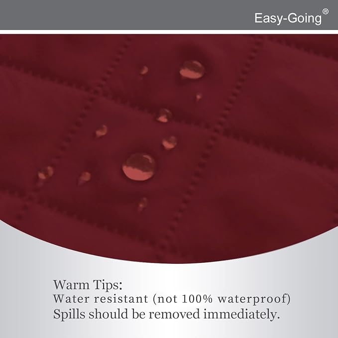 Easy-Going Reversible Couch Cover, Recliner 22 in, Christmas Red/Ivory | Machine Washable Slipcover For Dogs, Water Resistant Furniture Mat For Living Room, Non-Slip Sofa Cover, Pet Friendly