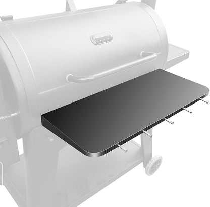 Uniflasy Front Shelf for Pit Boss Austin XL & Savannah PB1000NX Accessories | PB1500NX 29.5" Heavy Duty Grill Prep Table with 5 Hooks, Space Saving Steel BBQ Front Shelf Grill Folding Shelf