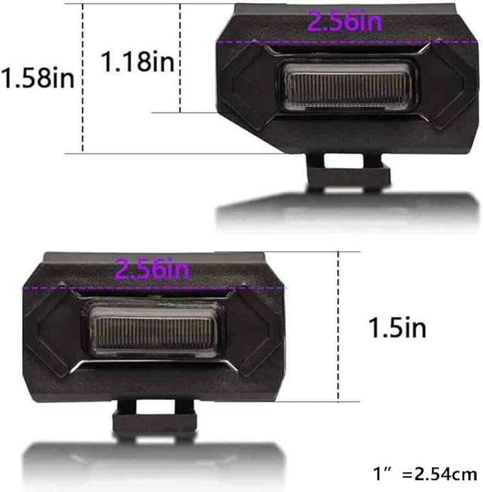 TOP-MAX Upgraded 4PCS Grill Lights for 2020 2021 2022 2023 Toyota Tacoma Off Road and TRD Sport OEM Grill, Tacoma Grill Accessories Replacement LED Warning Lights with Fuse (Amber Light/Smoked Lens)